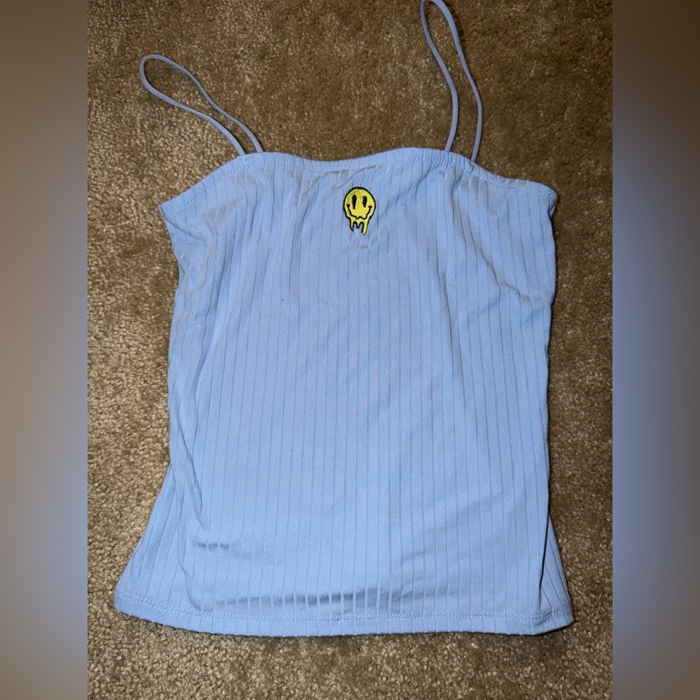 Rue21 Light Blue Camisole with Yellow Smiley Patch